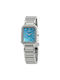 Seiko Crystal Γυναικείο Ρολόι 25mm Solar με Ασημί Μεταλλικό Μπρασελέ