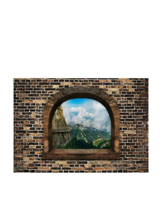 Self-adhesive Wall Mural Stony Window: Mountains 147x105cm