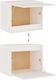 Wall Solid Wood Cabinet White 2pcs 45x30x35cm