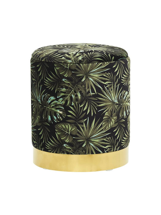 Stool For Living Room With Storage Space Upholstered with Fabric Multicolour 31x31x37cm