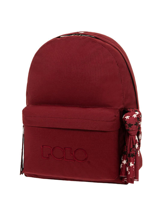 Polo Original Scarf School Bag Backpack Junior High-High School in Burgundy color 23lt 2023