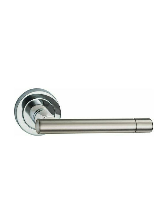 Viometale Lever Front Door with Rosette Left 06.1040 Nickel