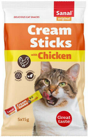 Sanal Cat Cream Chicken Λιχουδιές με Κοτόπουλο για Ενήλικες Γάτες 75gr
