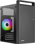 Aerocool CS-109 Gaming Mini Tower Κουτί Υπολογιστή με Πλαϊνό Παράθυρο και RGB Φωτισμό Μαύρο