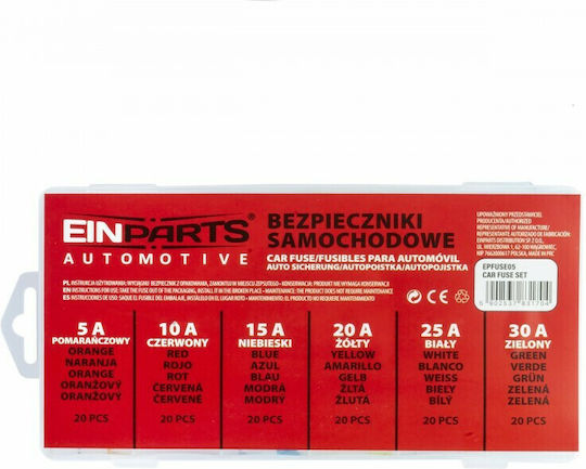 Einparts Set Auto-Sicherungen Flachstecksicherungen 20Stück