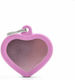 My Family Hushtag Collection Aluminium Pink Dog ID Tag Heart Pink Personalization