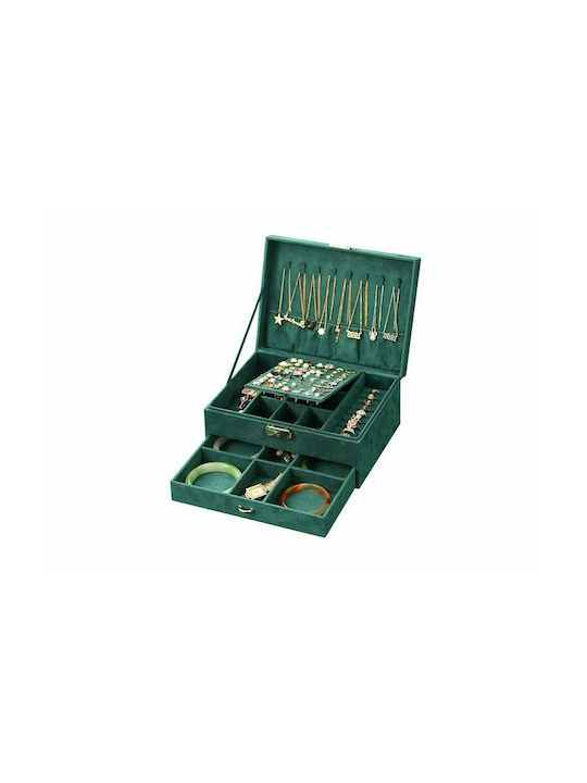 Aria Trade Jewellery Box with Drawer Πράσινο