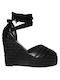 Envie Shoes Women's Leather Ankle Strap Platforms Black