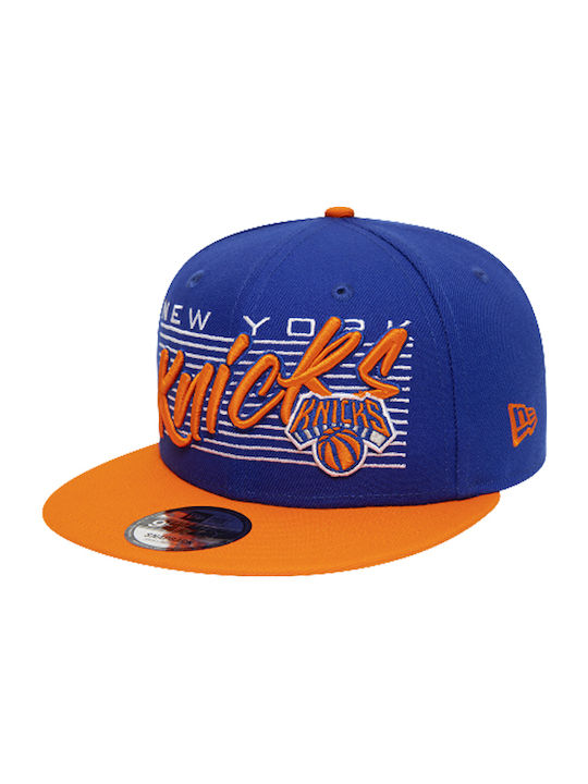 New Era New York Knicks NBA Ανδρικό Jockey με Ίσιο Γείσο Μπλε / Πορτοκαλί