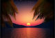 Selbstklebend Fototapete Romantic evening on the beach Rosa L98xB70cm