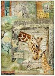 Stamperia Savana Giraffe Ριζόχαρτο Decoupage