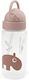 Done by Deer Ozzo Powder Pink Kids Water Bottle Plastic with Straw Non Spill Ozzo Powder 350ml