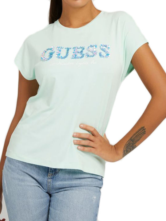 Guess Γυναικείο T-shirt Τιρκουάζ