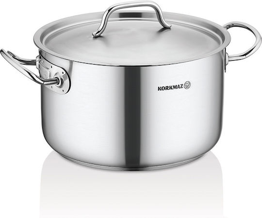 Korkmaz Proline Gastro Stainless Steel Pressure Cooker Capacity 20.4lt with Diameter 36cm and Height 21cm.