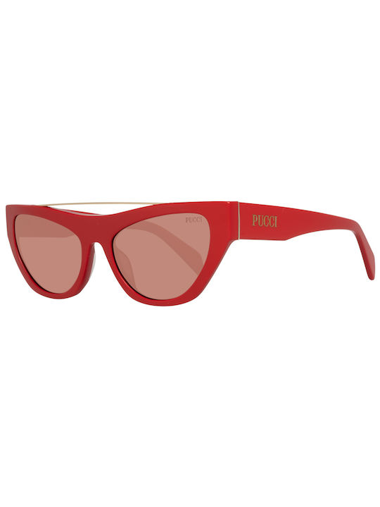 Emilio Pucci Women's Sunglasses with Red Metal Frame and Red Lens EP0111 66Y