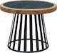 Kristof Round Solid Wood Side Table Καφέ L60xW60xH47cm