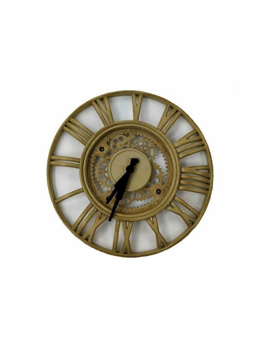 91978 Antique Wall Clock Plastic Gold Ø45cm