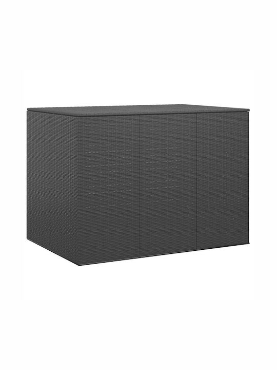 vidaXL Außenlagerbox Rattan Black L145xB100xH103cm
