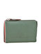 Small Leather Women's Wallet with RFID Khaki