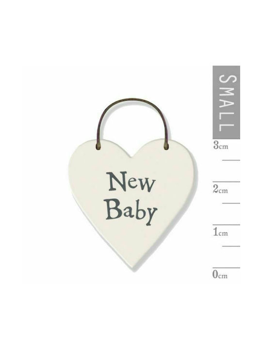 New Baby Hanging Heart Ornament Wooden New baby Synchronia 3x6cm