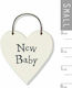 New Baby Hanging Heart Ornament Wooden New baby Synchronia 3x6cm