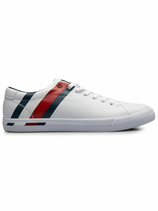 Tommy Hilfiger Corp Stripes Vulc Ανδρικά Sneakers Λευκά