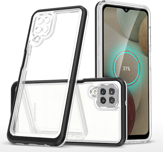 Hurtel Clear 3in1 Back Cover Silicone 1.1mm Black (Galaxy A22 4G)