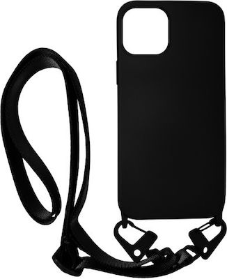 Vivid Strap Back Cover Σιλικόνης με Λουράκι Μαύρο (iPhone 13)