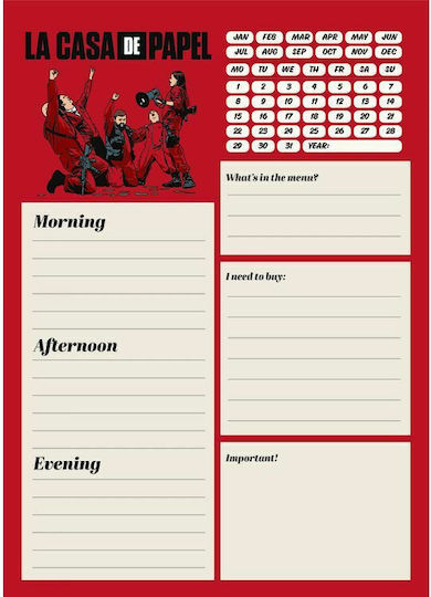 Grupo Erik Ημερήσιο Planner La Casa De Papel Κόκκινο 15x21εκ.