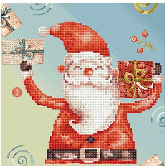 Diamond Dotz Santa Cheer Καμβάς Diamond Painting Κιτ 28x28cm