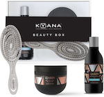 Kyana Women's Hair Care Set Queen Deep Care Pack with Brush / Mask / Shampoo 3pcs