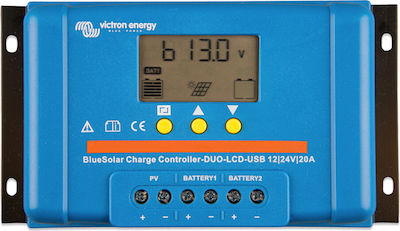 Victron Energy BlueSolar PWM DUO-LCD&USB Ρυθμιστής Φόρτισης 24V 20A