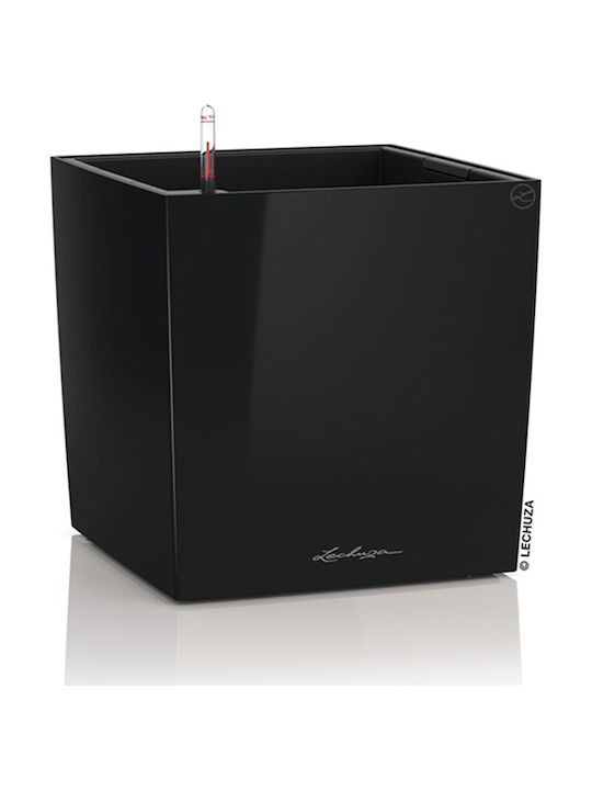 Lechuza Cube Premium 50 Γλάστρα Αυτοποτιζόμενη σε Μαύρο Χρώμα 49x49.5cm