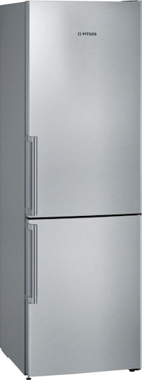 Pitsos Ψυγειοκαταψύκτης 368lt Total NoFrost Υ203xΠ60xΒ66εκ. Inox PKNB39VIEP