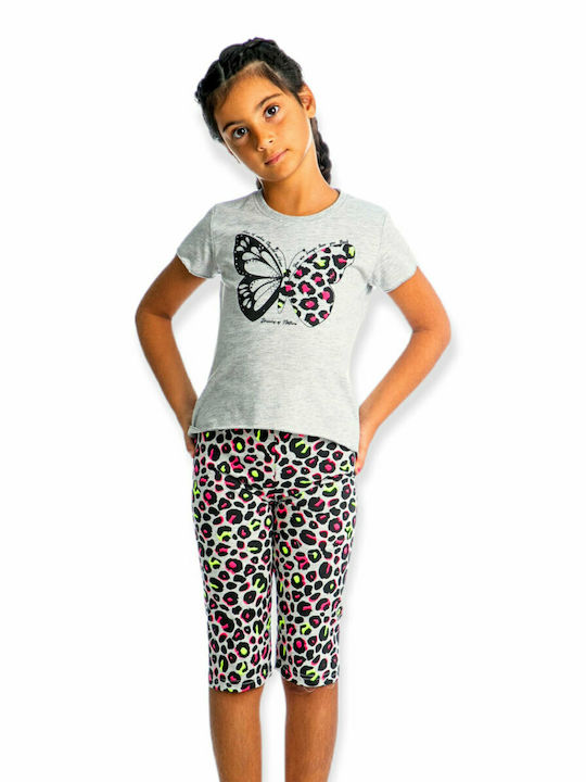 Dreams by Joyce G Set Top & Bottom Kids Summer Cotton Pyjamas Gray