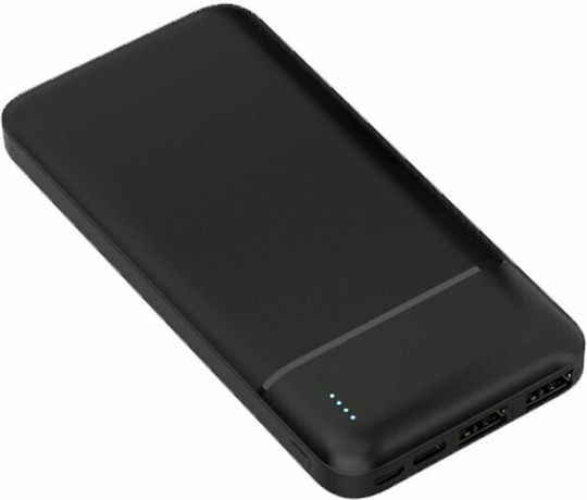 Platinet PMPB10W705B Power Bank 10000mAh με 2 Θύρες USB-A και Θύρα USB-C Μαύρο