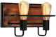 Elmark Silvia Vintage Wall Lamp with E27 Socket Brown 33x200x200cm