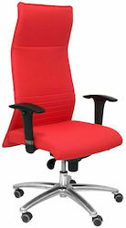 Καρέκλα Γραφείου με Ανάκλιση και Ρυθμιζόμενα Μπράτσα Albacete Κόκκινη P&C