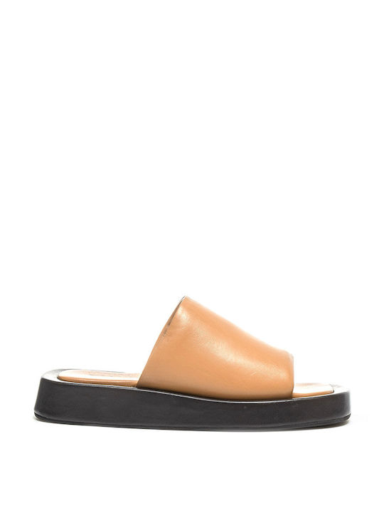 FABIO RUSCONI SANDALE FLATFORM din piele FABIO RUSCONI - Camel FBREVA/CAMEL