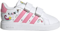 Adidas Παιδικά Sneakers Grand Court με Σκρατς Cloud White / Bliss Pink / Grey Two