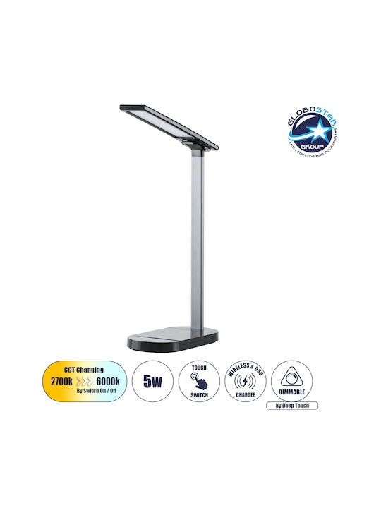 GloboStar Fiaria LED Φωτιστικό Γραφείου Αναδιπλούμενο σε Μαύρο Χρώμα