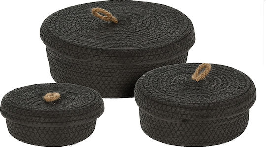 Zaros Комплект декоративни кошници с капак Gray 26x26бр 3бр