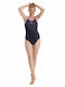 Medley Logo Medalist AF Athletic One-Piece Swimsuit Navy Blue/Purple