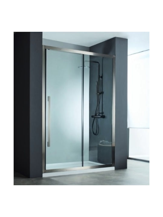 Devon Noxx Slider SLN140C-411+2N3/200-411 Shower Screen for Shower with Sliding Door 142-145x200cm Clean Glass Black Brushed