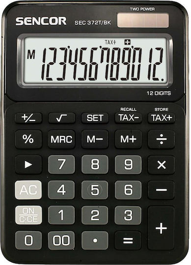 Sencor SEC 372T/BK Αριθμομηχανή 12 Ψηφίων σε Γκρι Χρώμα