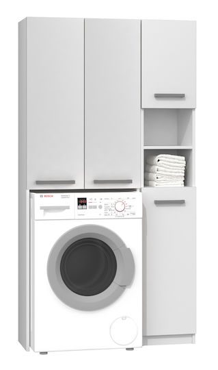 Topeshop Marpol DD Badezimmerschrank Wäscherei B96xT30xH183cm Weiß