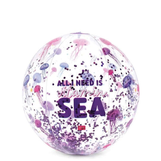 Legami Milano Jellyfish Glitter Inflatable Beach Ball in Purple Color 40 cm