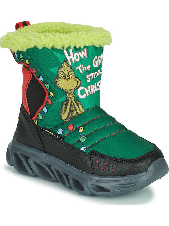 Kids Snow Boots with Velcro Green