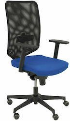 Καρέκλα Γραφείου με Ανάκλιση και Ρυθμιζόμενα Μπράτσα OssaN Bali Μπλε P&C