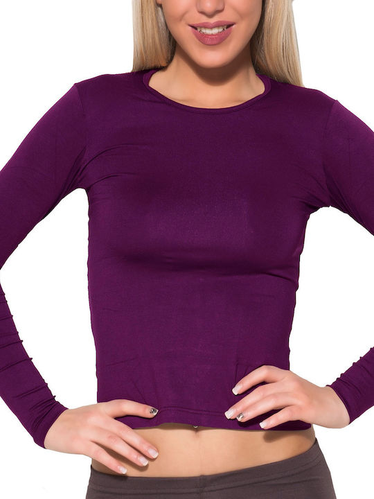 Apple Boxer Women's Blouse Long Sleeve Purple